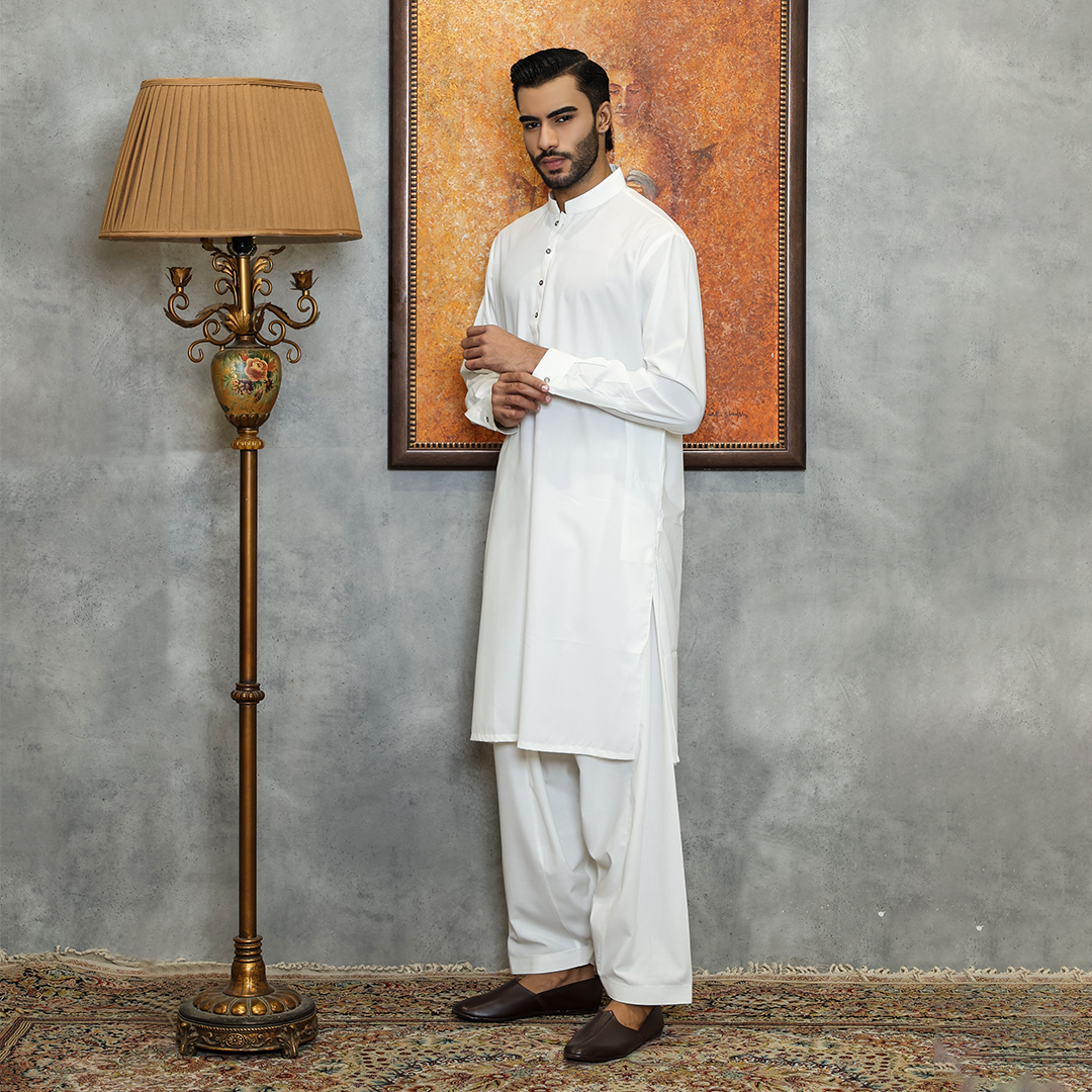 Poly Viscose Cloud Dancer Classic Fit Suit