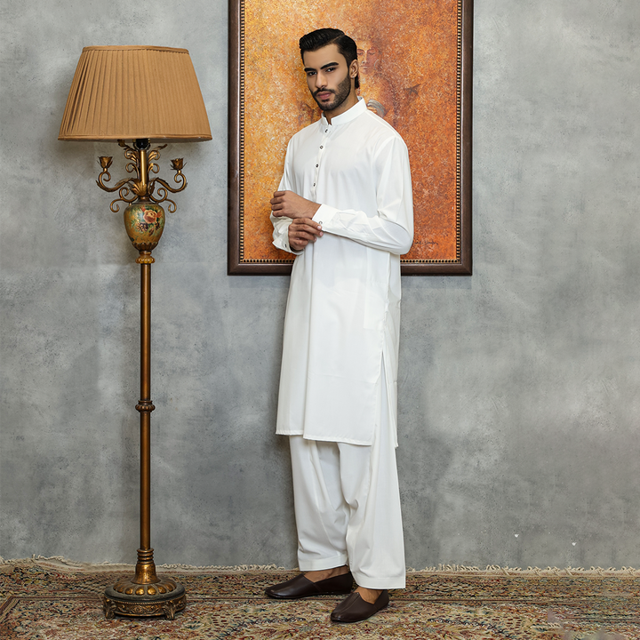 Poly Viscose Cloud Dancer Classic Fit Suit