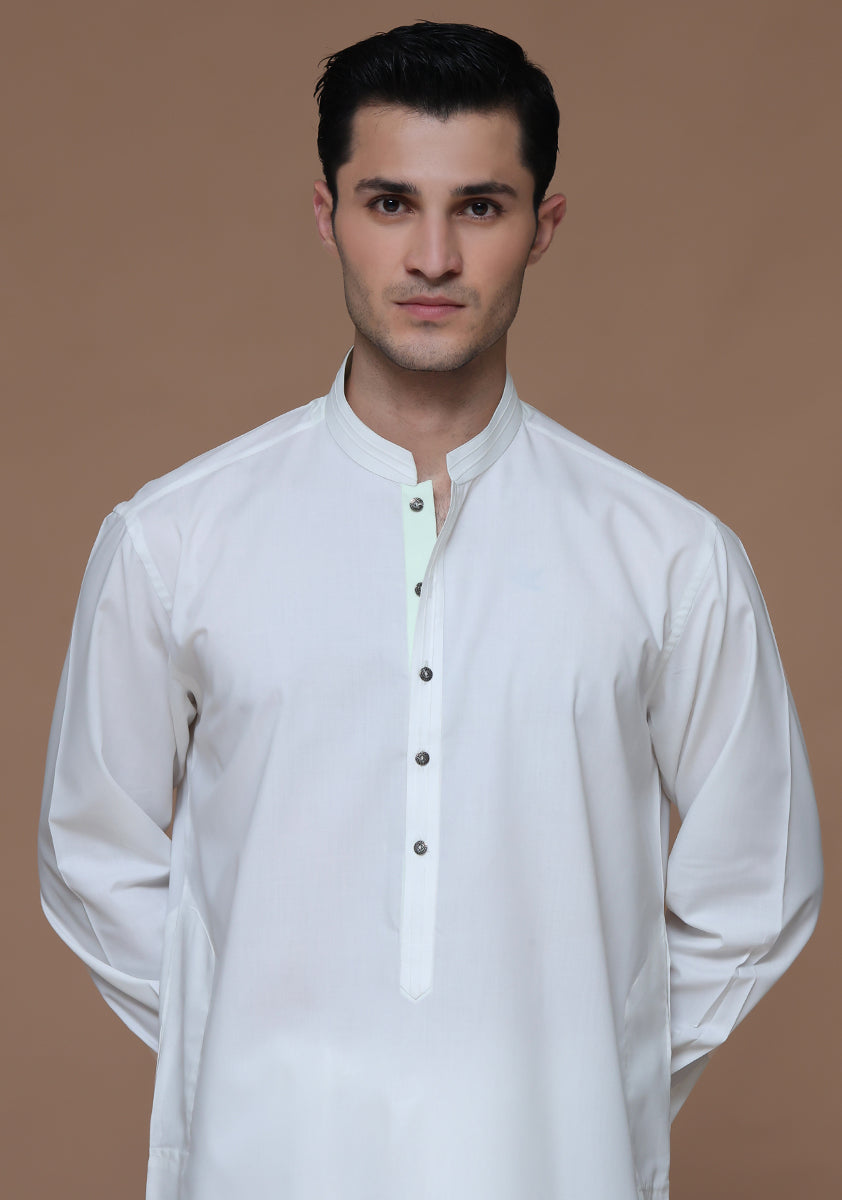 PV Cloud Dancer Classic Fit Plain Kameez Shalwar