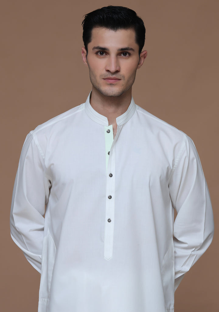 PV Cloud Dancer Classic Fit Plain Kameez Shalwar