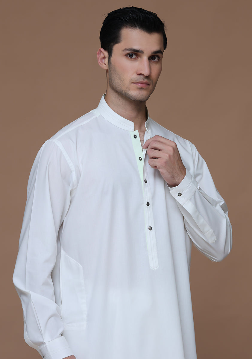 PV Cloud Dancer Classic Fit Plain Kameez Shalwar