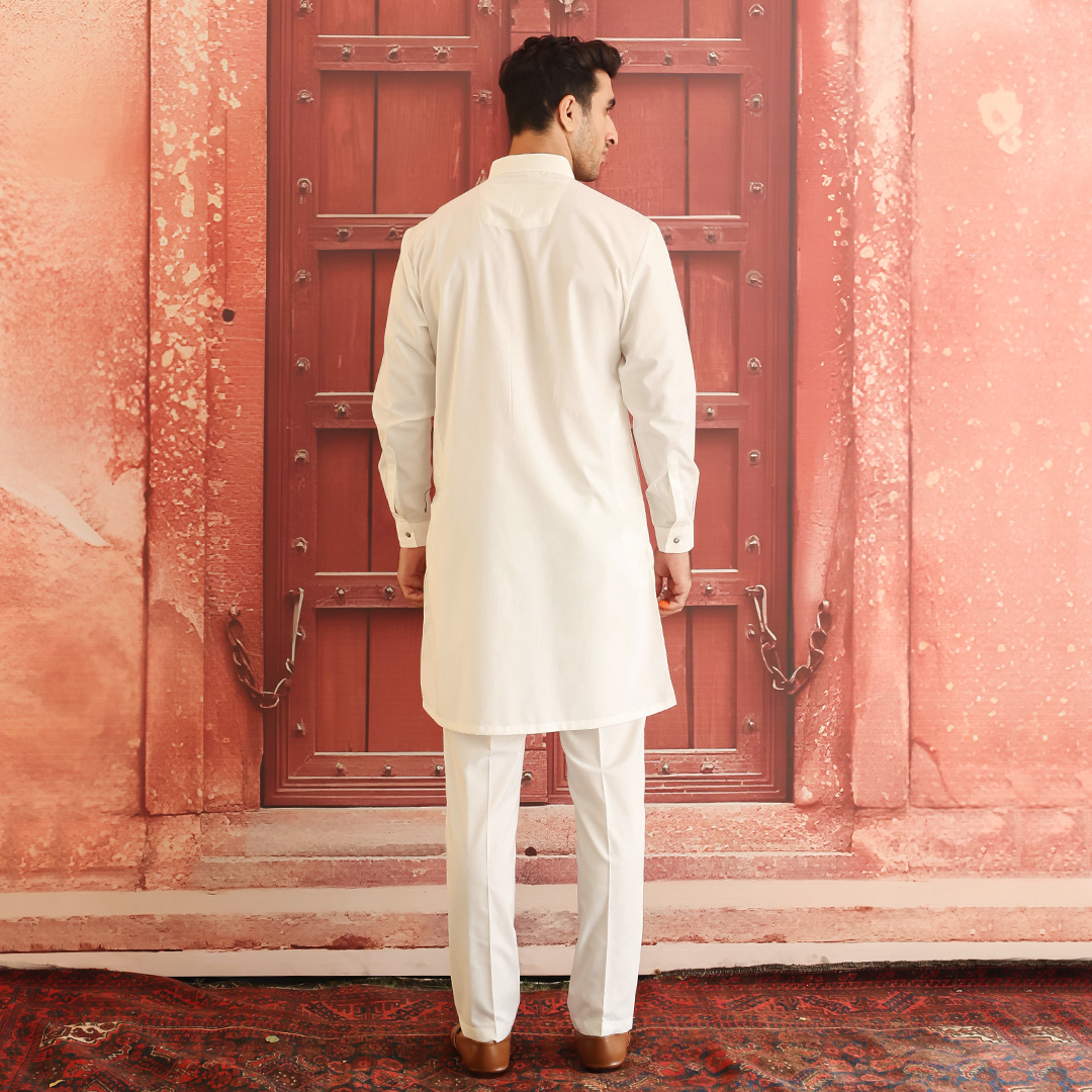 Poly Viscose Cloud Dancer Slim  Fit Suit