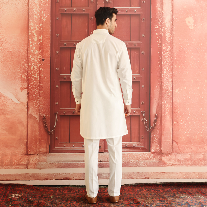 Poly Viscose Cloud Dancer Slim  Fit Suit