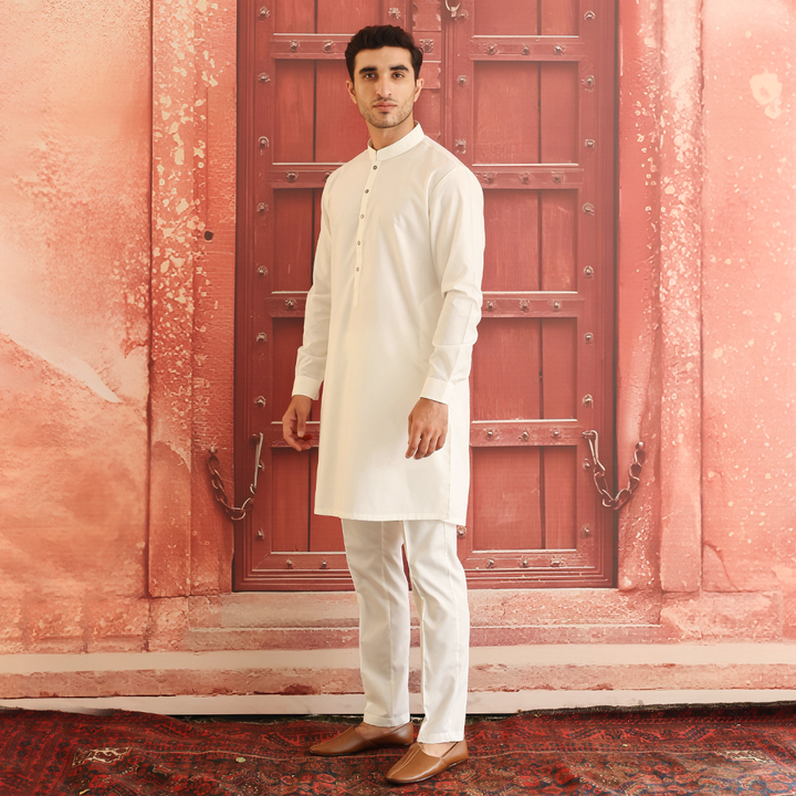 Poly Viscose Cloud Dancer Slim  Fit Suit