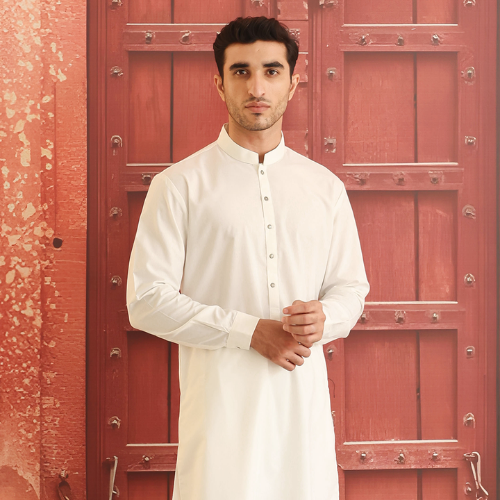 Poly Viscose Cloud Dancer Slim  Fit Suit