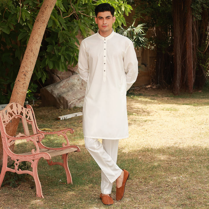 Poly Viscose Cloud Dancer Slim Fit Suit