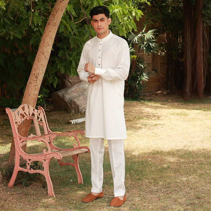 Poly Viscose Cloud Dancer Slim Fit Suit