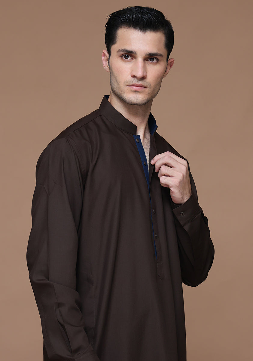 Poly Viscose Coffee Bean Classic Fit Suit