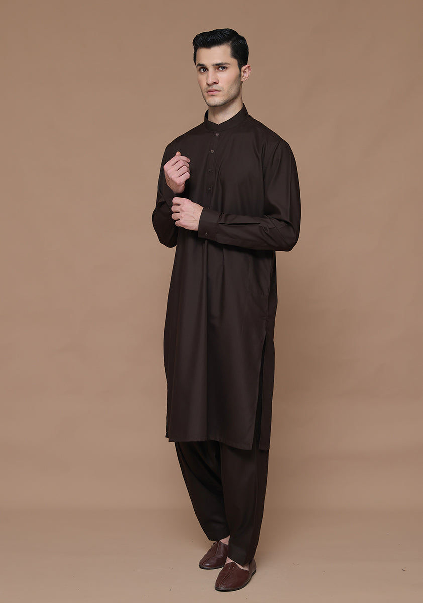 Poly Viscose Coffee Bean Classic Fit Suit