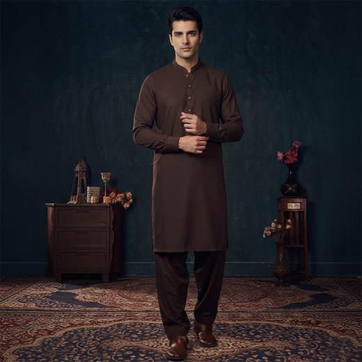 Poly Viscose Coffee Bean Slim Fit Suit