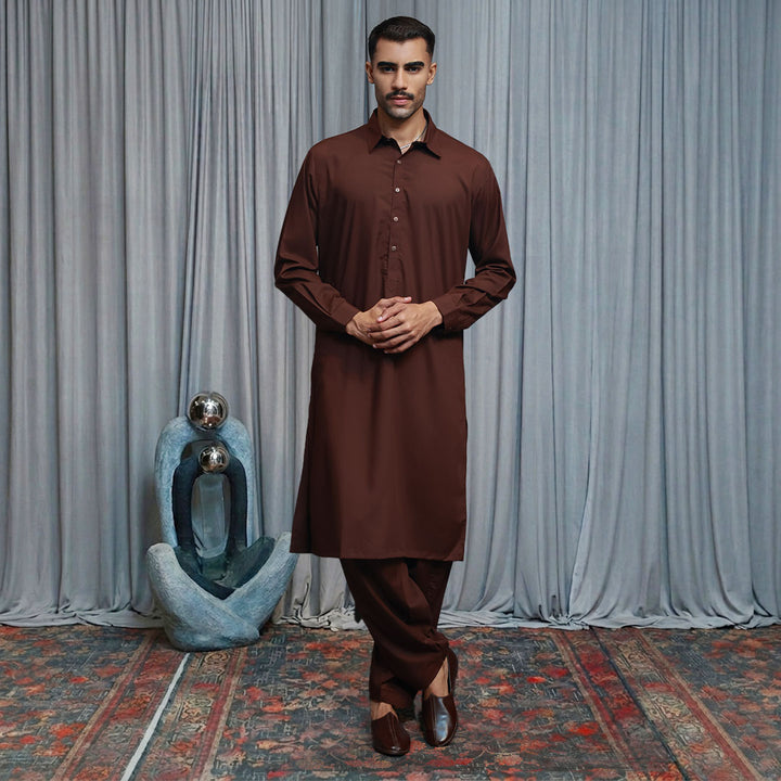 Poly Viscose Coffee Liqueur Slim Fit Suit