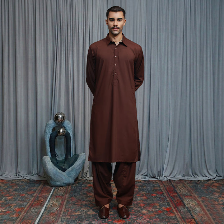 Poly Viscose Coffee Liqueur Slim Fit Suit
