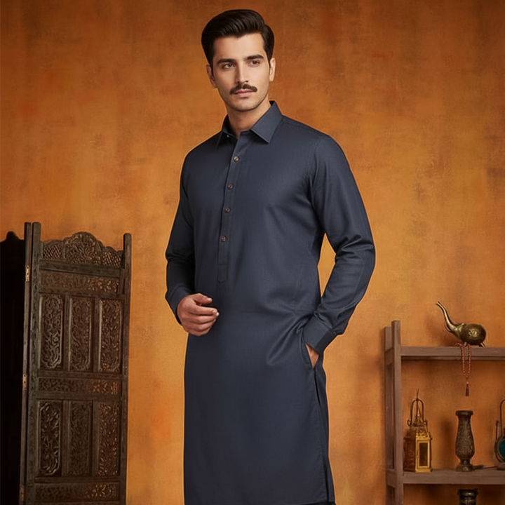 Poly Viscose  Dark Sapphire Classic Fit Suit