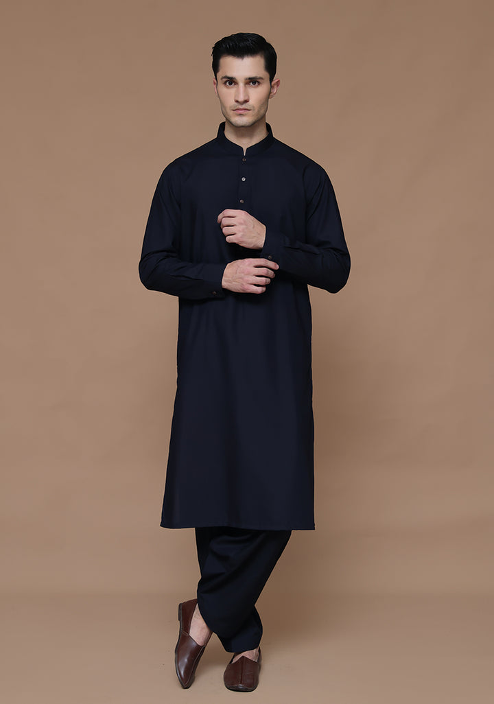Poly Viscose Dark Sapphire Slim Fit Suit