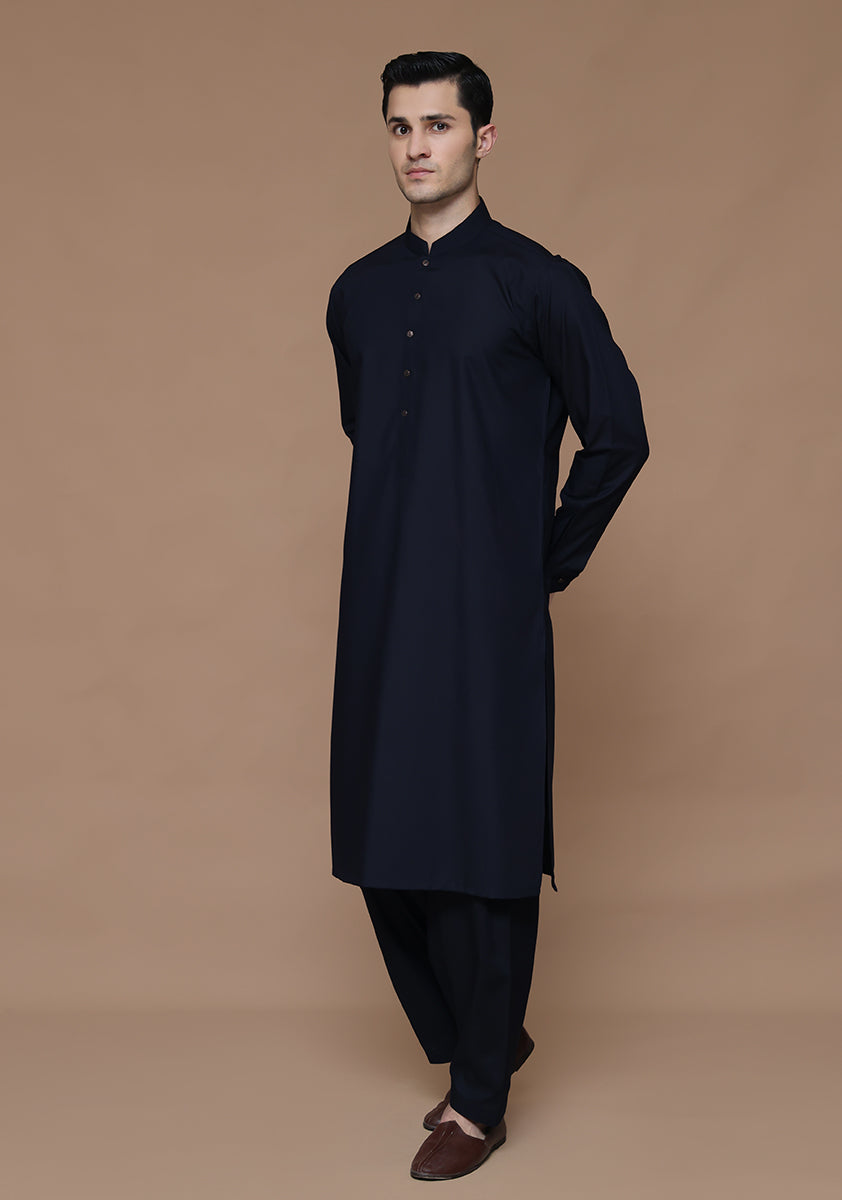 Poly Viscose Dark Sapphire Slim Fit Suit