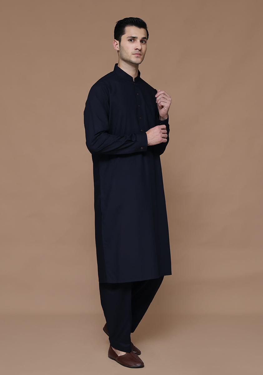 Poly Viscose Dark Sapphire Slim Fit Suit