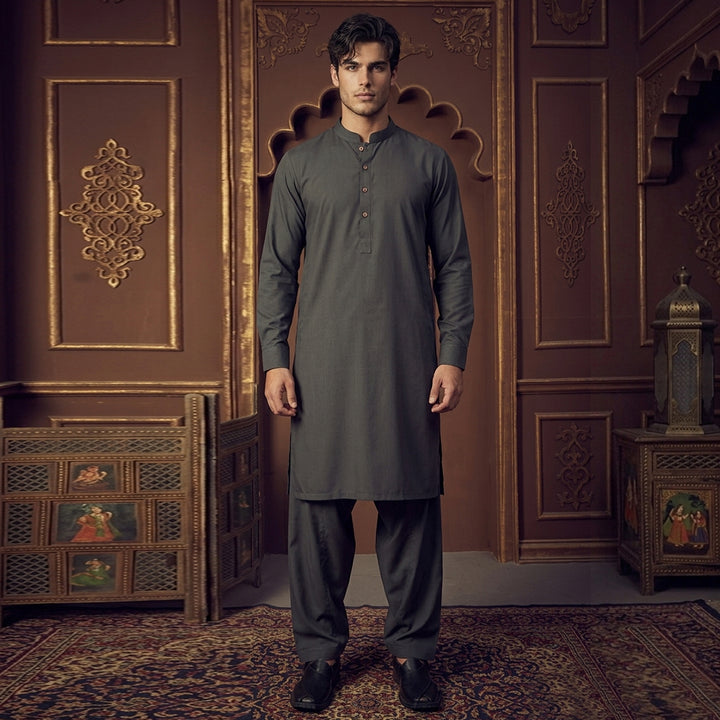 Poly Viscose Ebony Classic Fit Suit