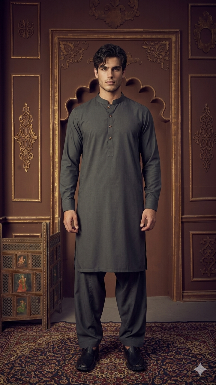 Poly Viscose Ebony Classic Fit Suit