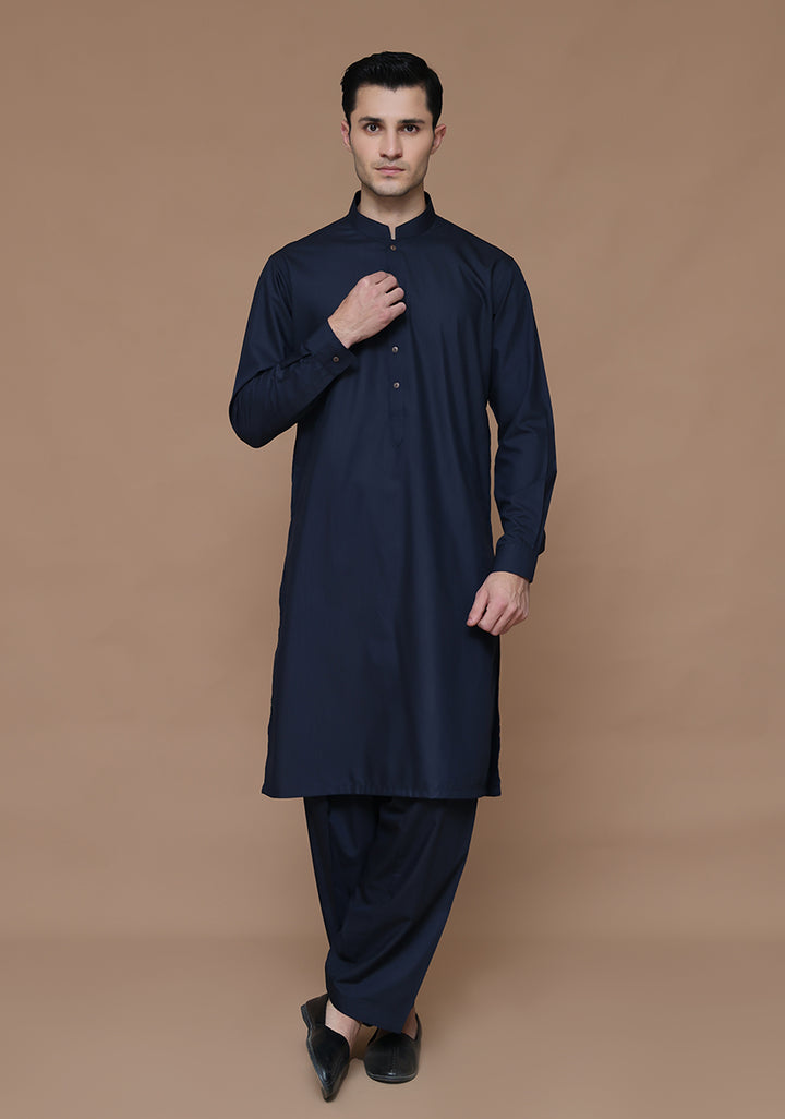 Poly Viscose Maluki Navy Blazer Slim Fit Suit