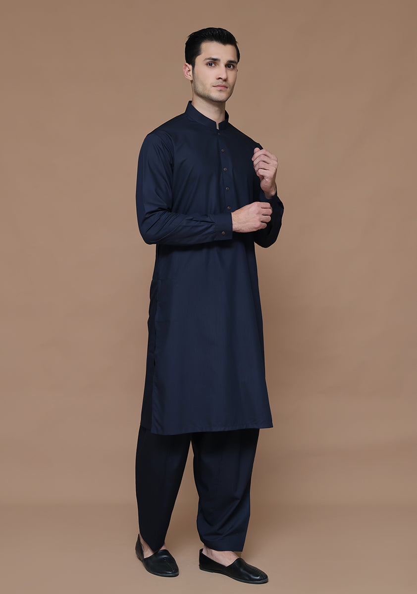 Poly Viscose Maluki Navy Blazer Slim Fit Suit