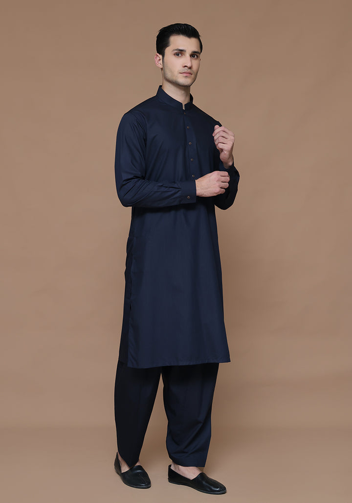 Poly Viscose Maluki Navy Blazer Slim Fit Suit