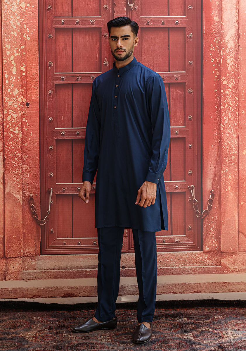 Poly Viscose Moonlit Ocean Slim Fit Suit