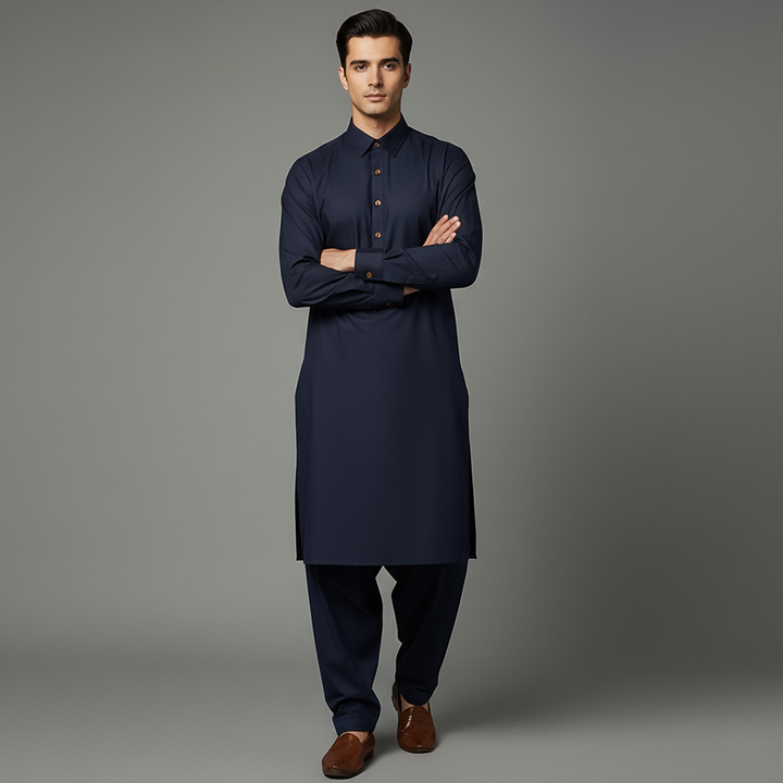 Poly Viscose Navy Blazer Slim Fit Suit