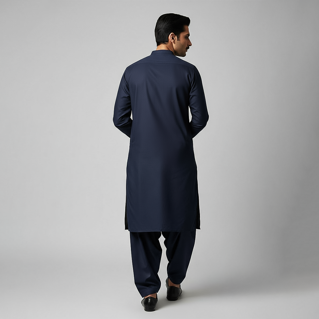 Poly Viscose Outer Space Classic Fit Plain Suit – Amir Adnan
