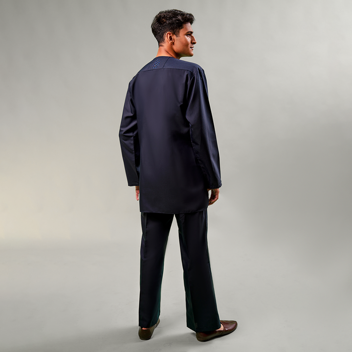 Poly Viscose Outer Space Modern Fit Plain Suit