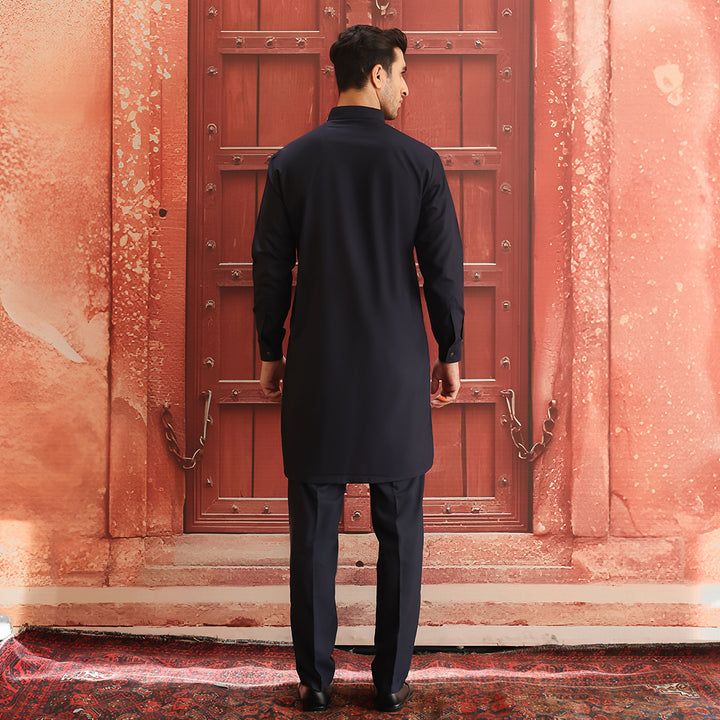 Poly Viscose Outer Space Slim  Fit Suit