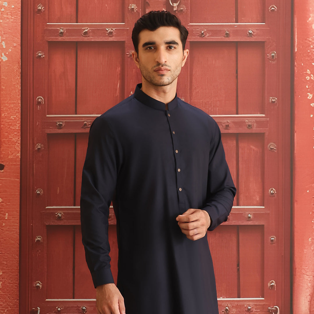 Poly Viscose Outer Space Slim  Fit Suit