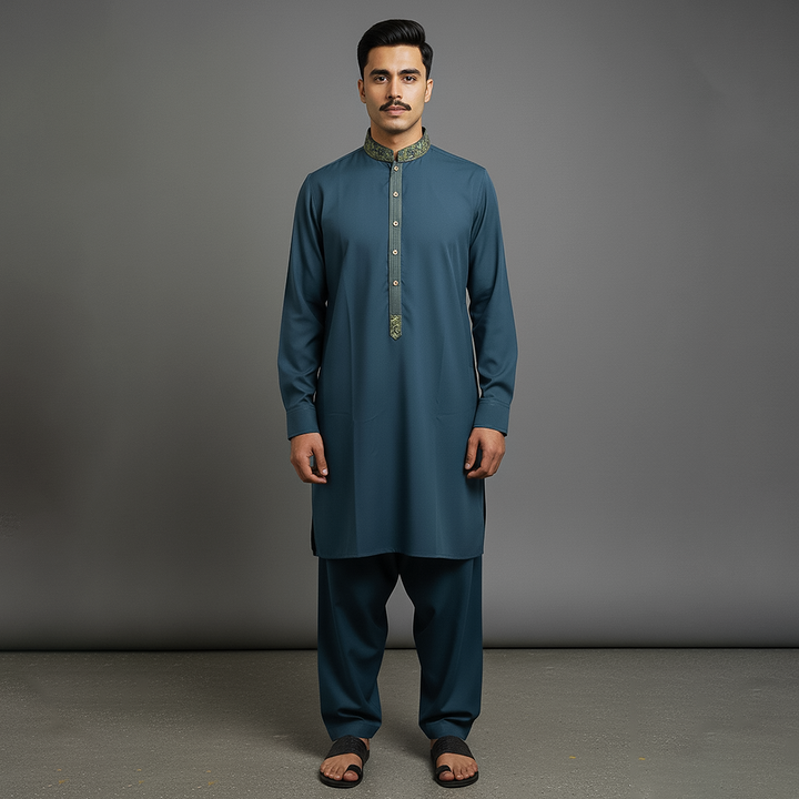Poly Viscose Reflecting Pond Classic Fit Embroidered Suit