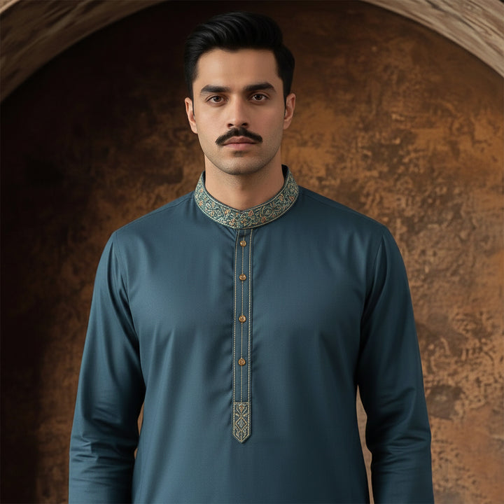 Poly Viscose Reflecting Pond Classic Fit Embroidered Suit