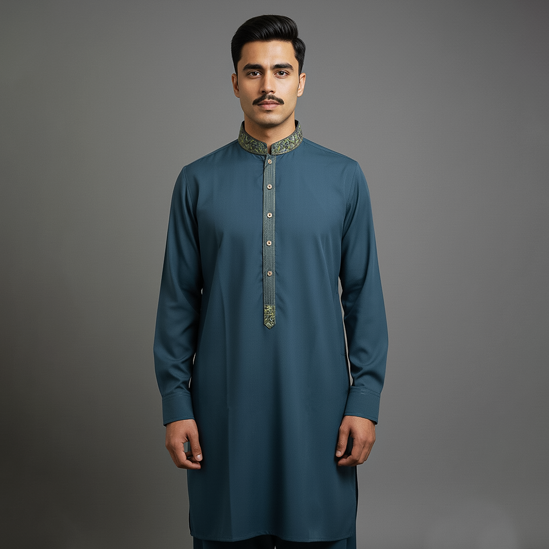 Poly Viscose Reflecting Pond Classic Fit Embroidered Suit