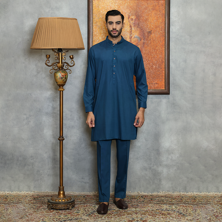 Poly Viscose Reflecting Pond Slim  Fit Suit