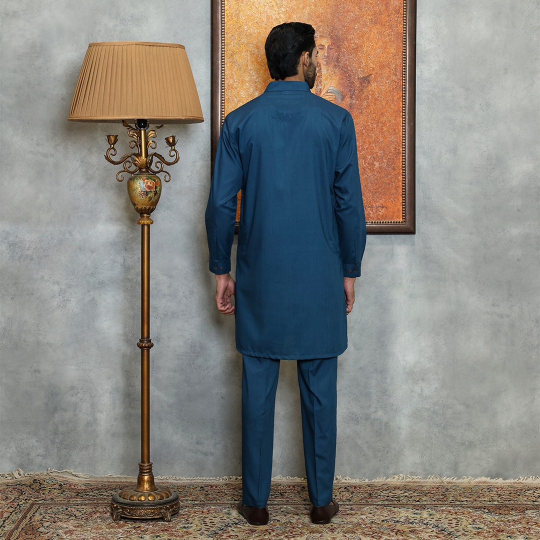 Poly Viscose Reflecting Pond Slim  Fit Suit