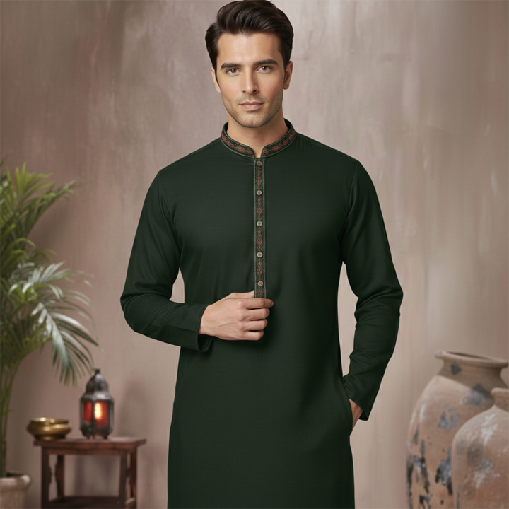 Poly Viscose Scarab Classic Fit Embroidered Suit