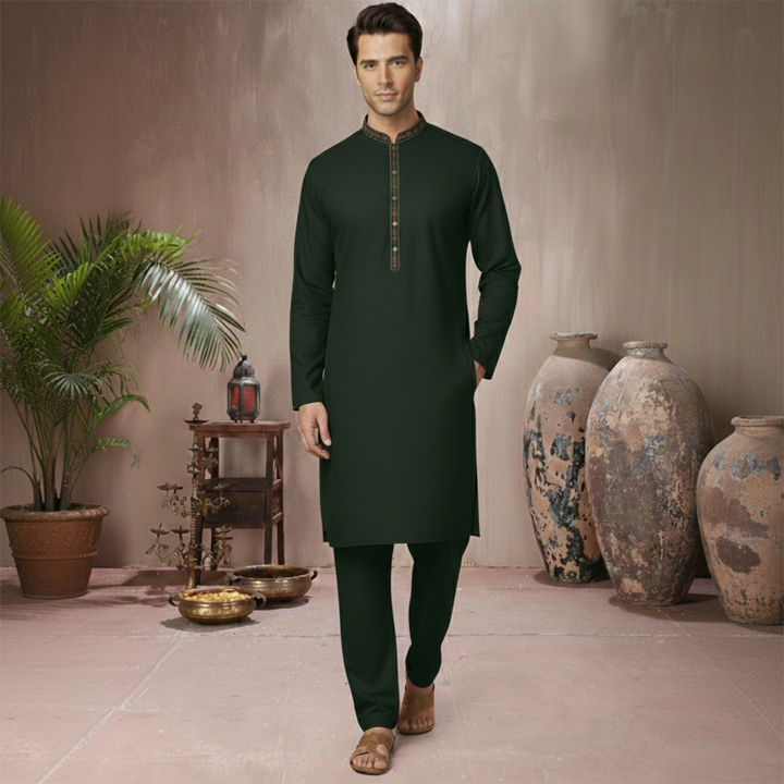 Poly Viscose Scarab Classic Fit Embroidered Suit