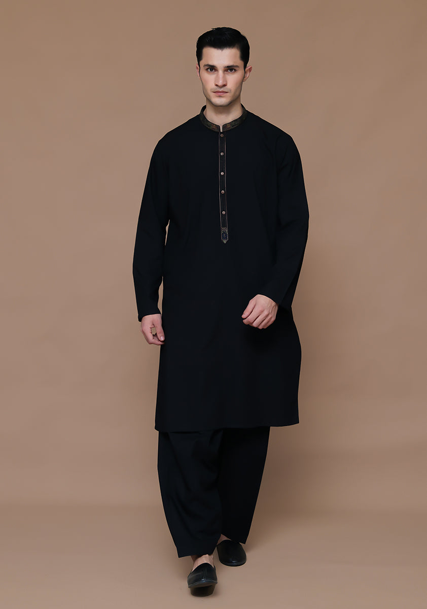 Poly Viscose Tap Shoe Classic Fit Embroidered Suit