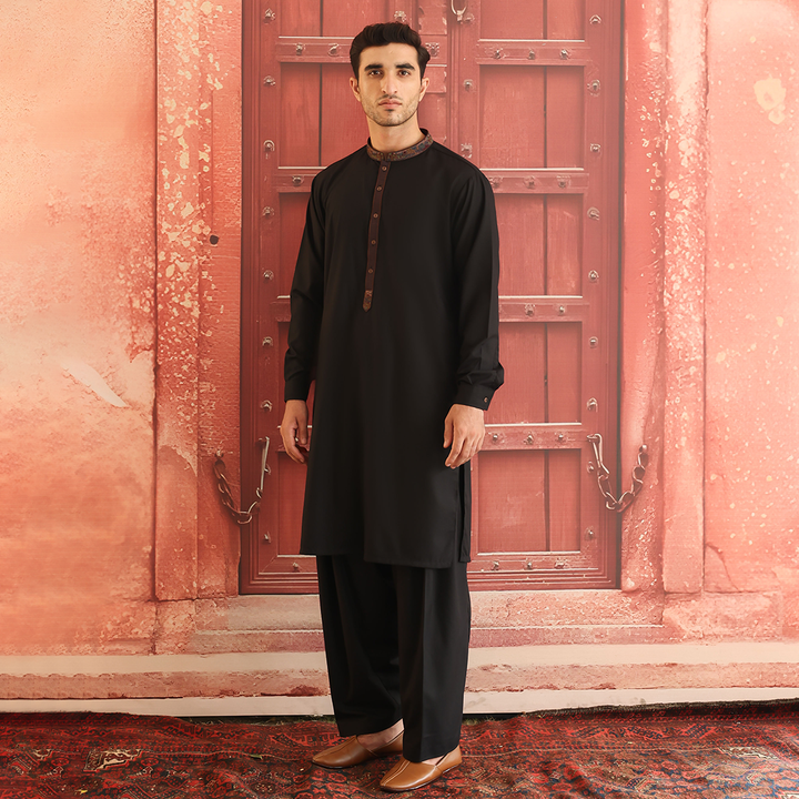 Poly Viscose Tap Shoe Classic Fit Embroidered Suit