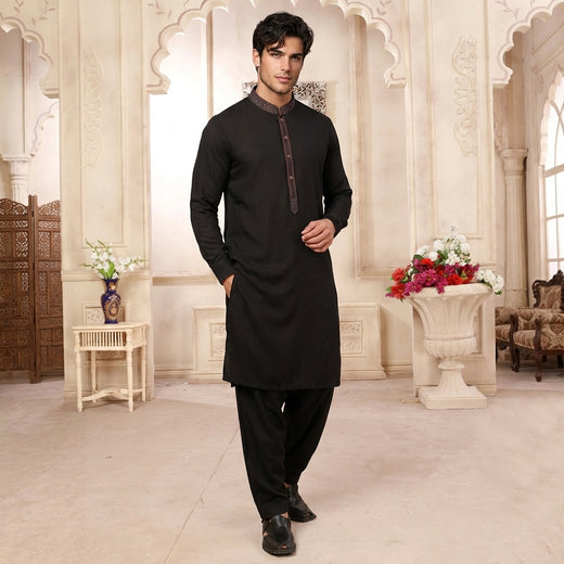 Poly Viscose Tap Shoe Classic Fit Embroidered Suit