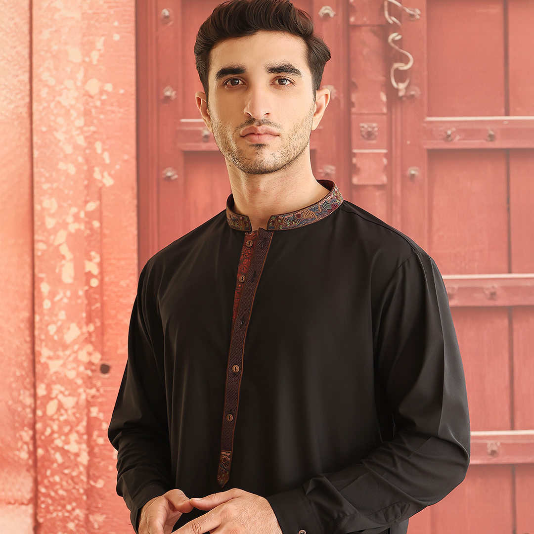 Poly Viscose Tap Shoe Classic Fit Embroidered Suit