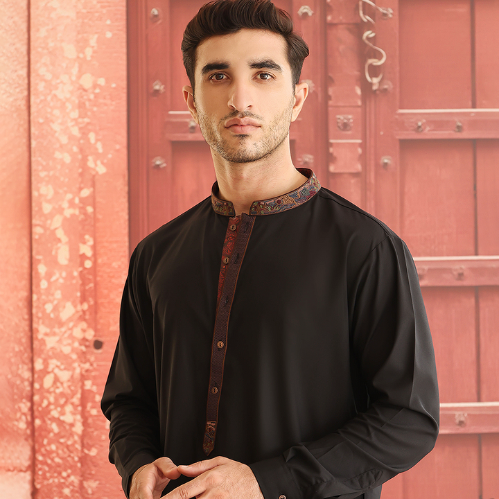 Poly Viscose Tap Shoe Classic Fit Embroidered Suit