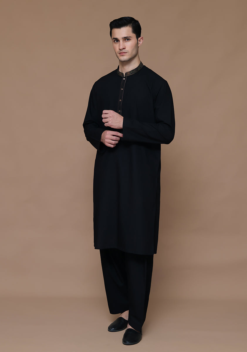 Poly Viscose Tap Shoe Classic Fit Embroidered Suit