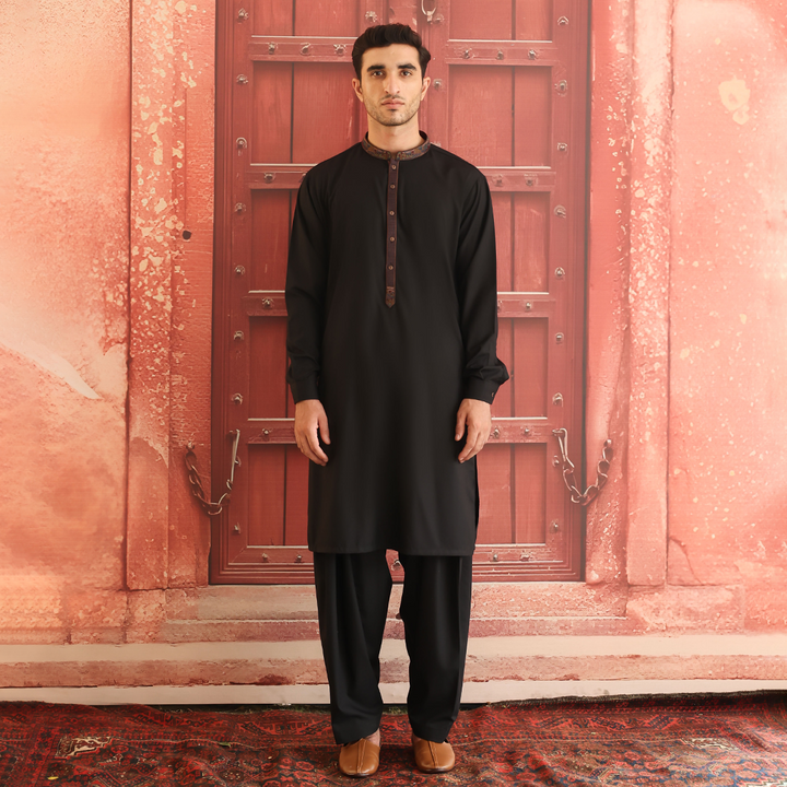Poly Viscose Tap Shoe Classic Fit Embroidered Suit