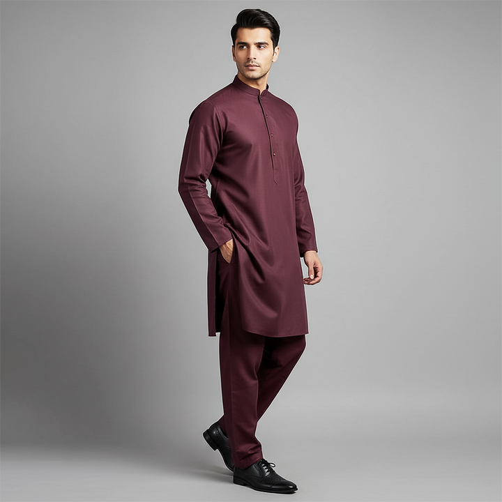 Poly Viscose Wine Tasting Classic Fit Plain Suit