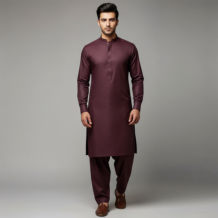 Poly Viscose Wine Tasting Classic Fit Plain Suit