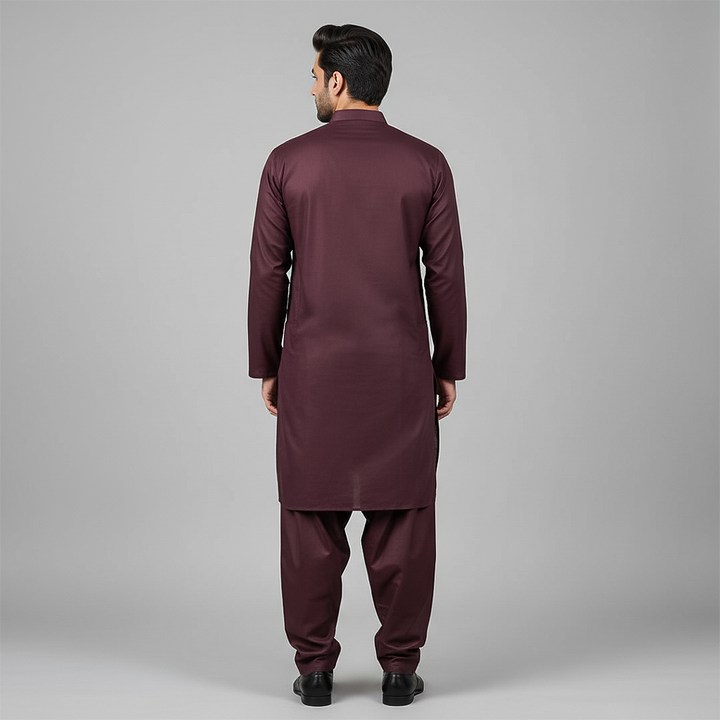 Poly Viscose Wine Tasting Classic Fit Plain Suit