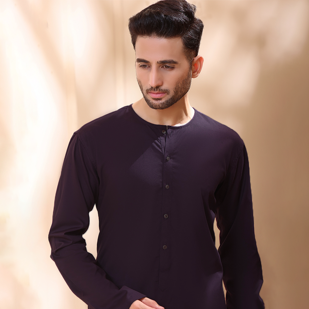 Poly Viscose Wine Tasting Modern Fit Plain Suit