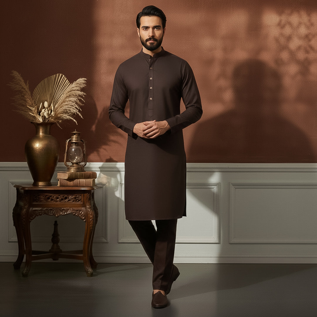 Poly Viscose Wine Tasting Slim Fit Suit